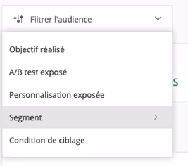 Filtres page Insights