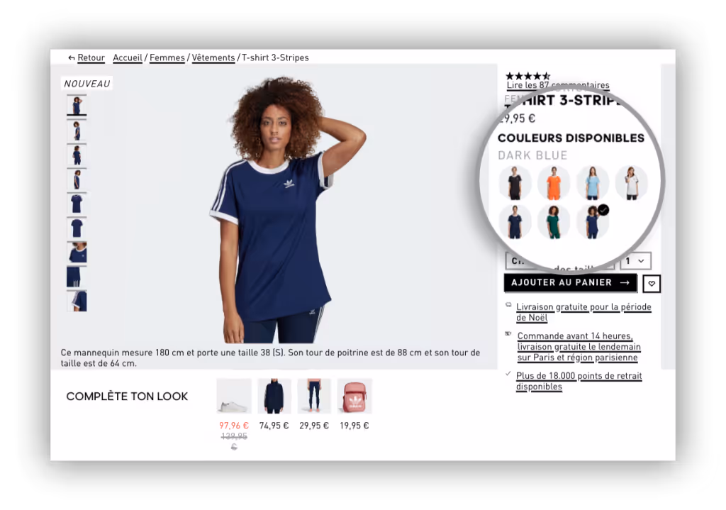 Options fiche produit