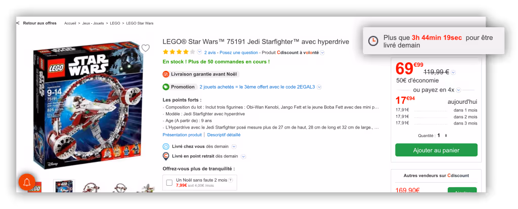 Urgentisation fiche produit décompte