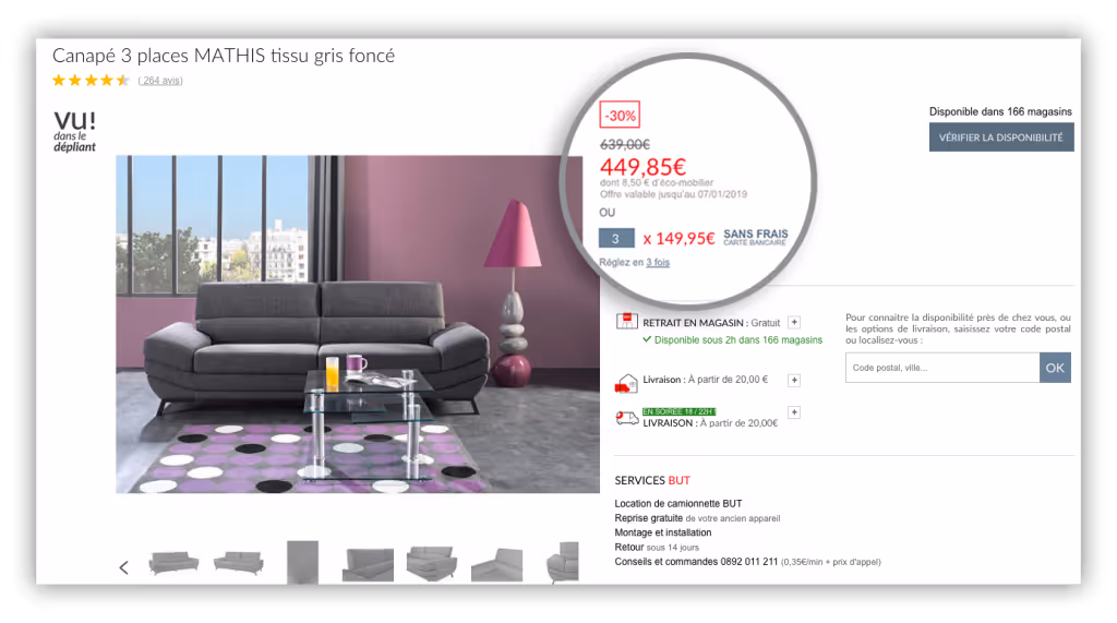 Prix fiche produit