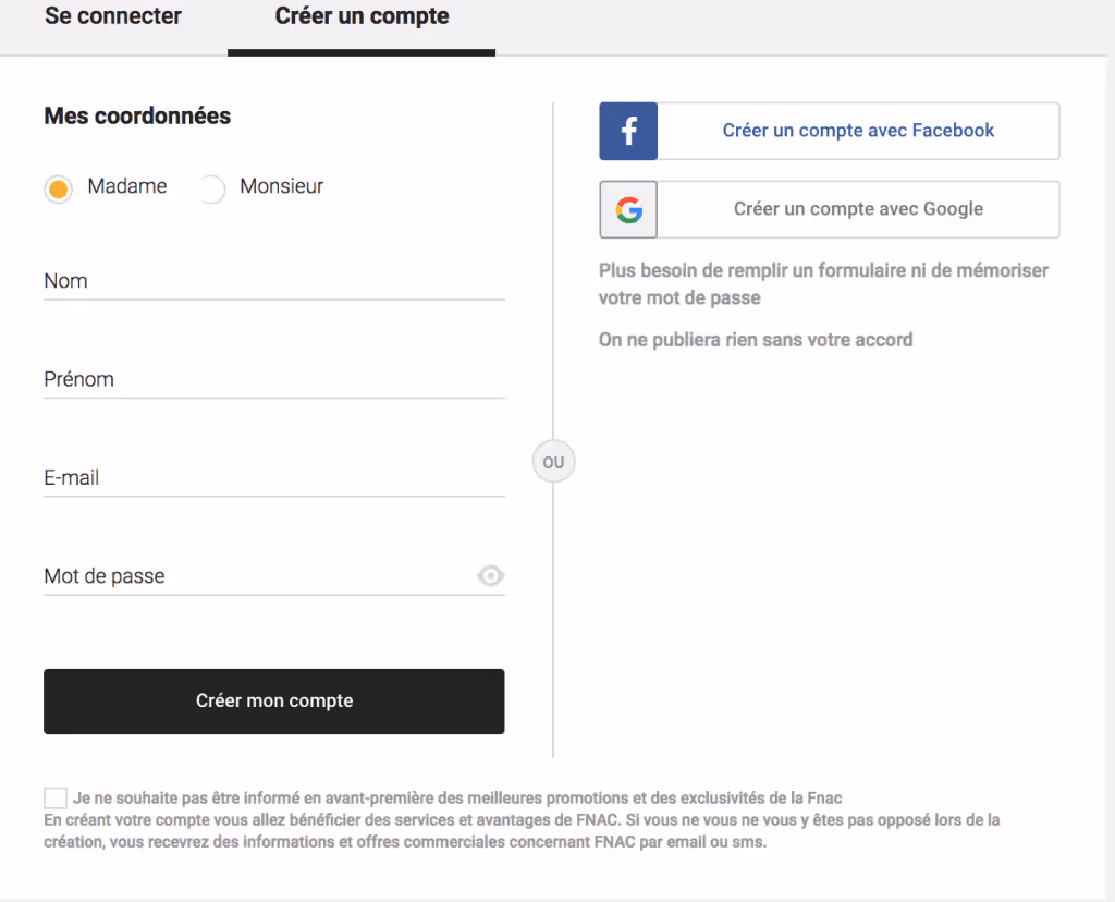 booster la conversion : connexion via réseaux sociaux