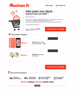 personnalisation email auchan