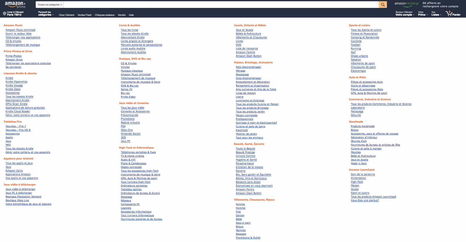 Comment personnaliser comme Amazon ? Catégories
