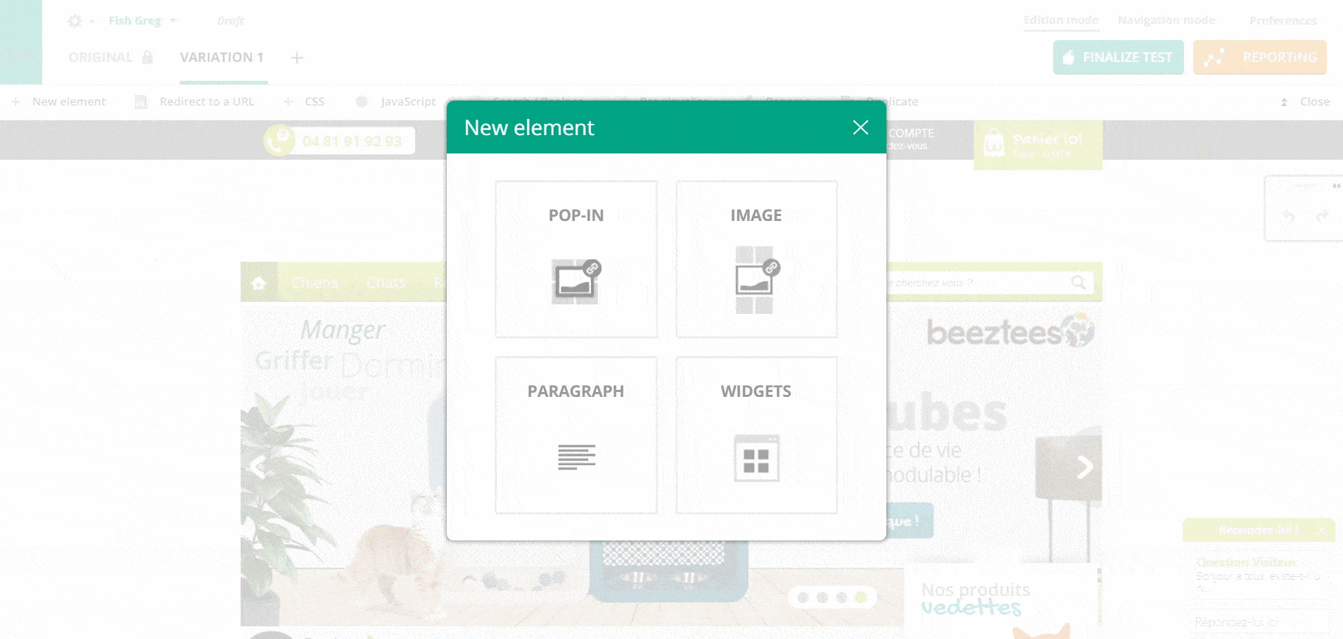 Product update Kameleoon - Menu, page de ciblage avancé, retour en arrière, intégrations - Retour