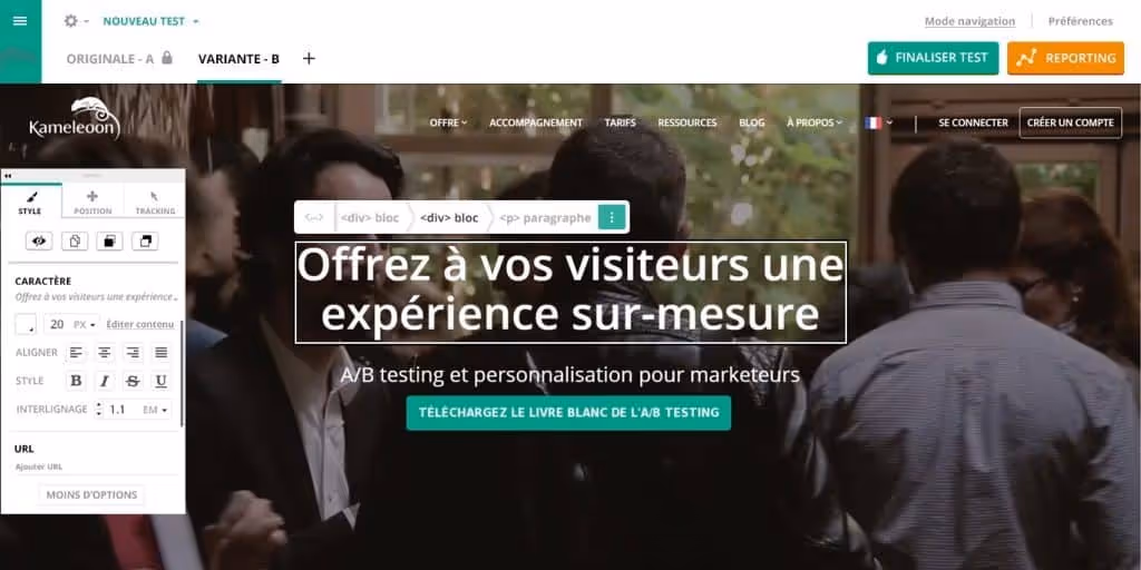 editeur graphique kameleoon