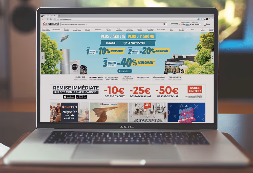 Site web Cdiscount navigation difficile