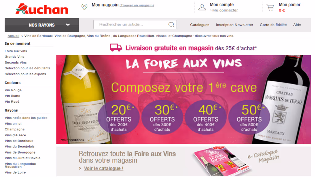 Personnalisation page vins Auchan.fr profil novice -Petit-déjeuner sur la personnalisation de A à Z : Auchan.fr témoigne