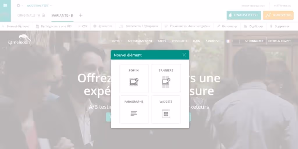 Insertion élément - smart editor