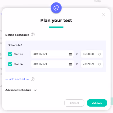 Scheduling | Kameleoon