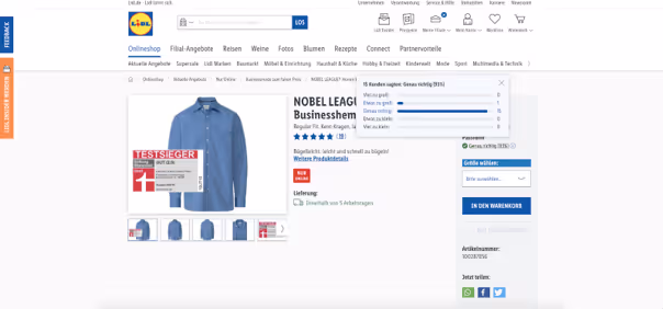 Lidl bietet Größenberatung