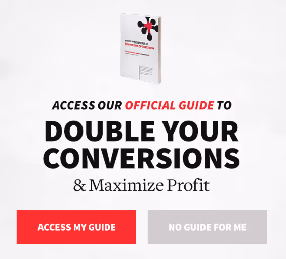 pop-up ohne zu stören - cta rot