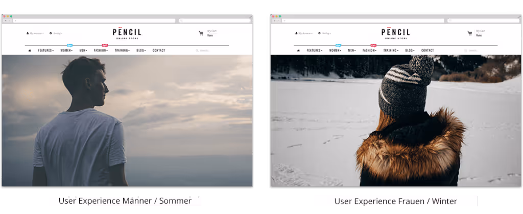Personalisieurung und A/B-Testing - Bsp home