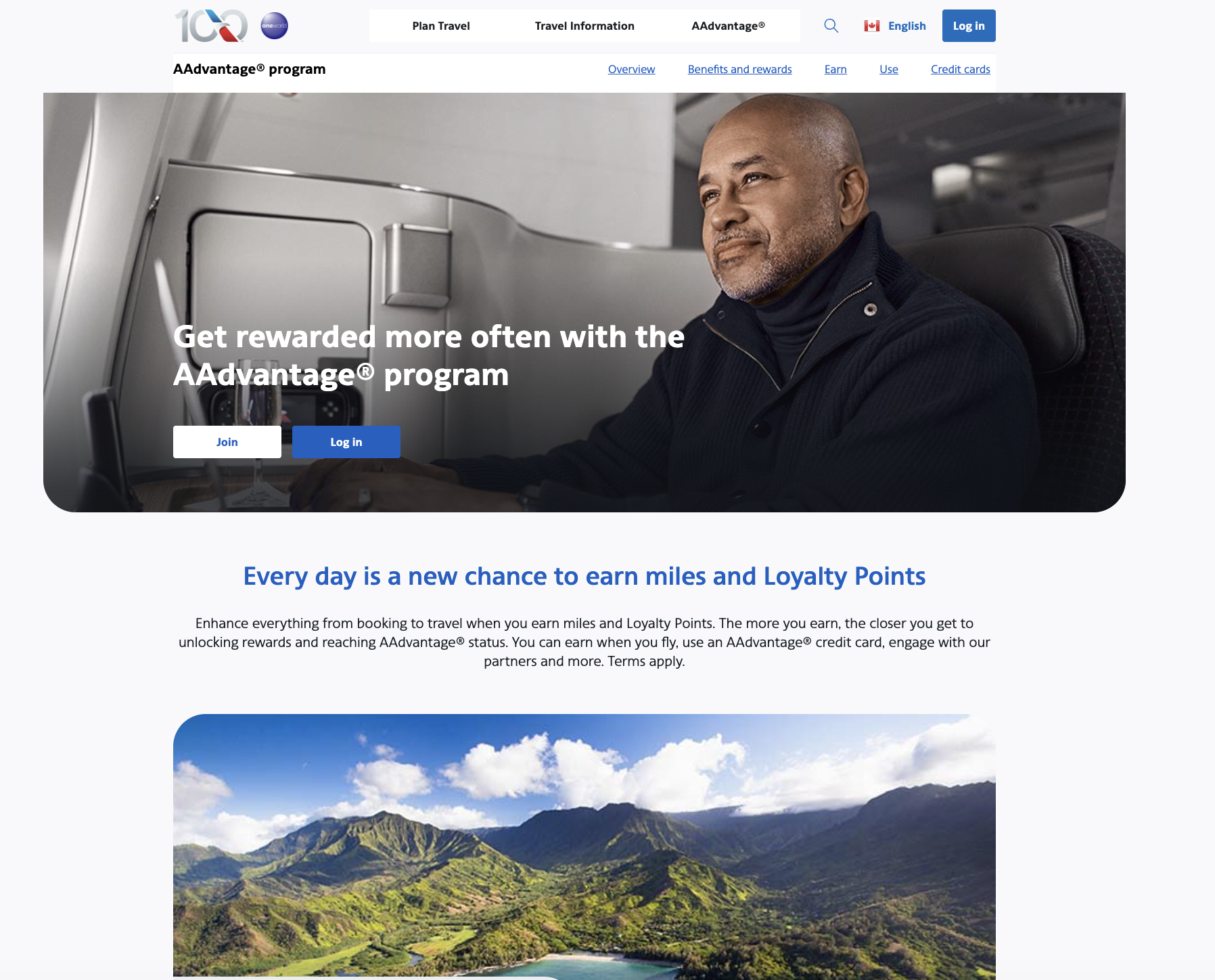 AAdvantage overview, original earning intro block with prose paragraph