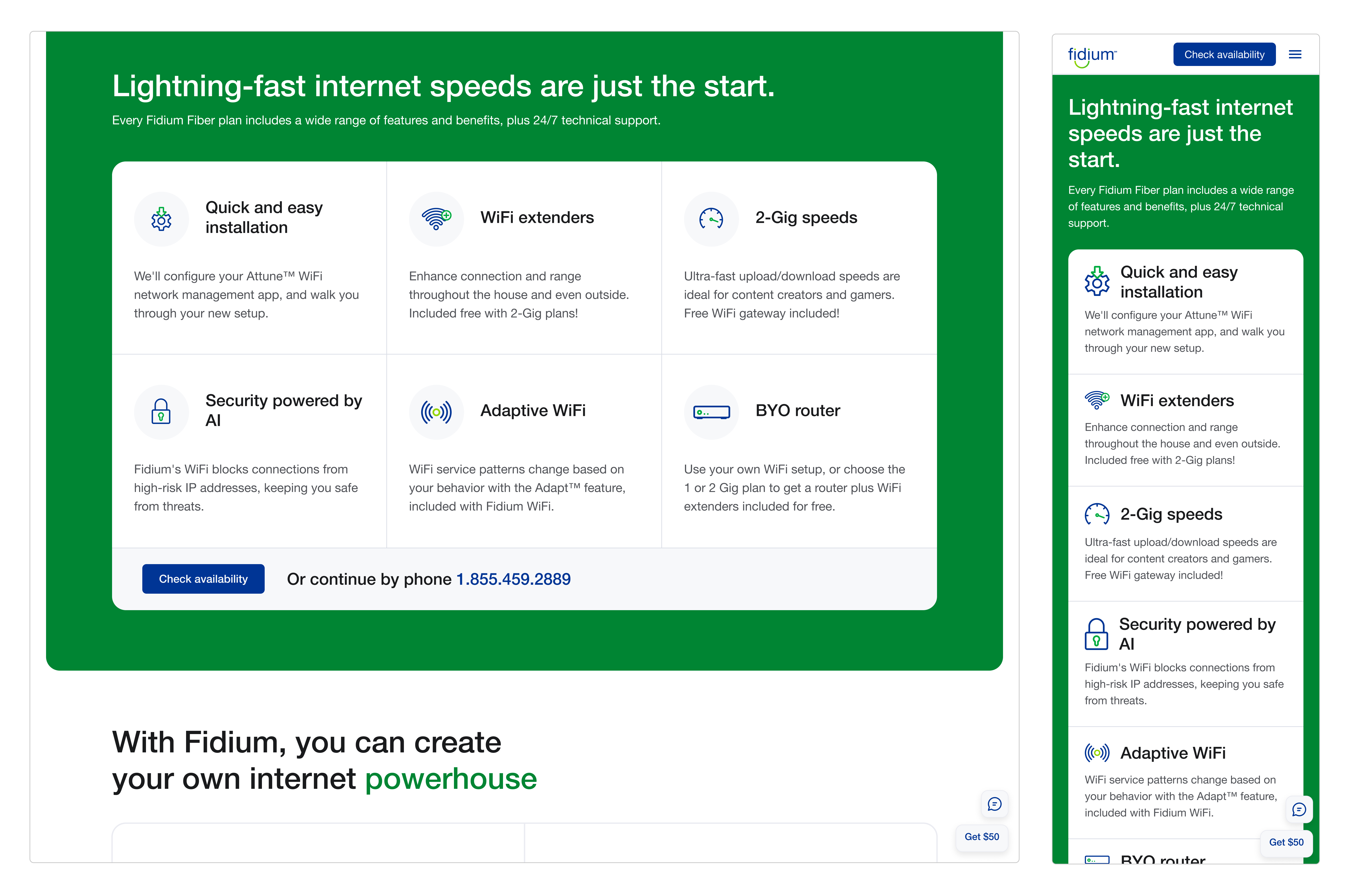 Fidium redesigned page