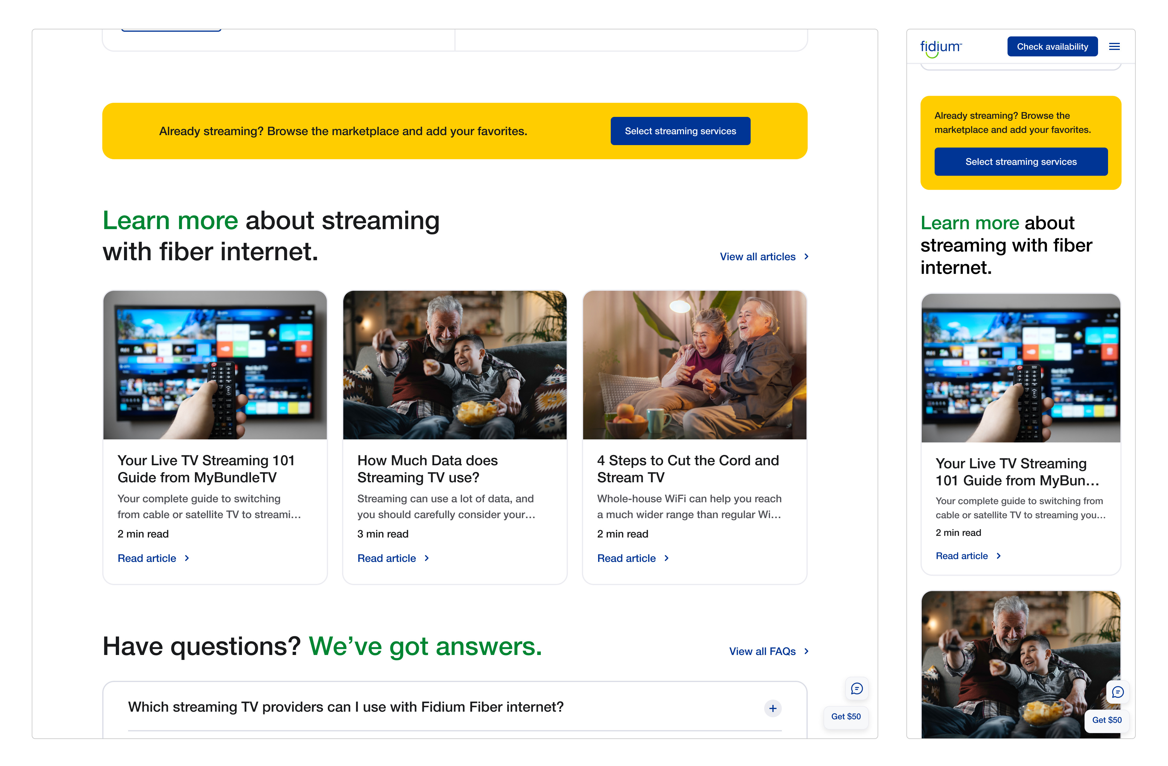 Fidium redesigned page