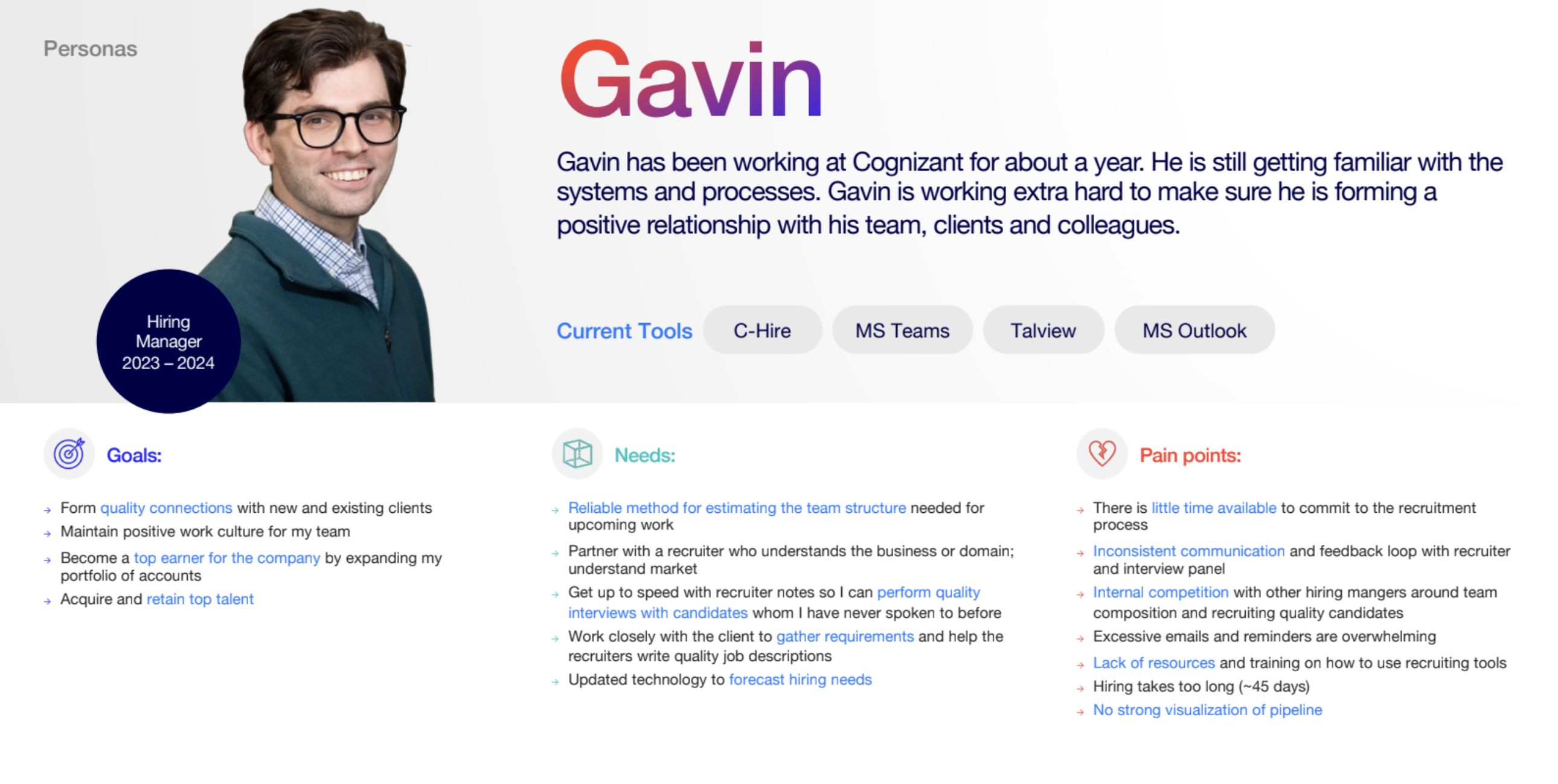 Persona: Gavin, Hiring Manager
