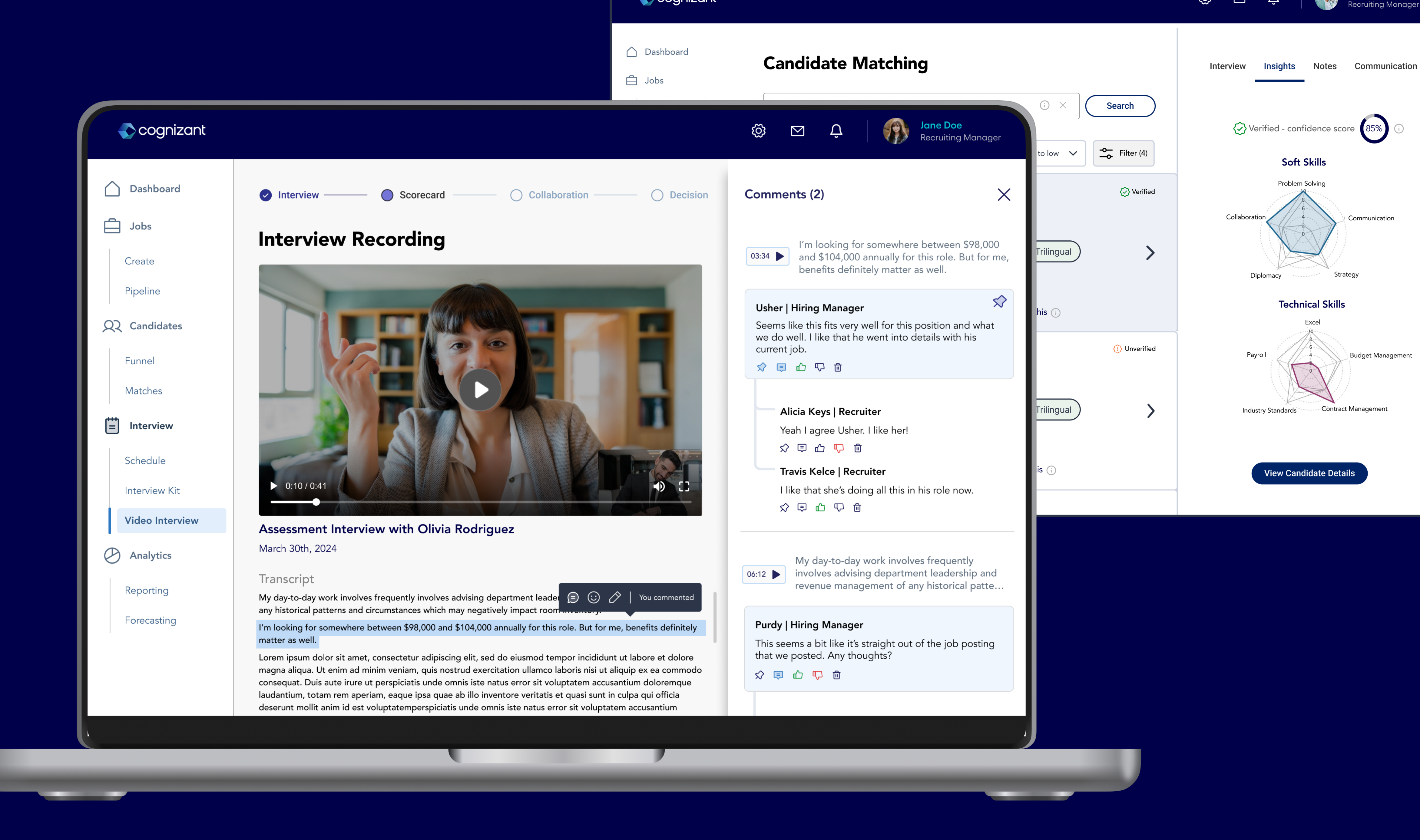 SmartRecruit platform screens