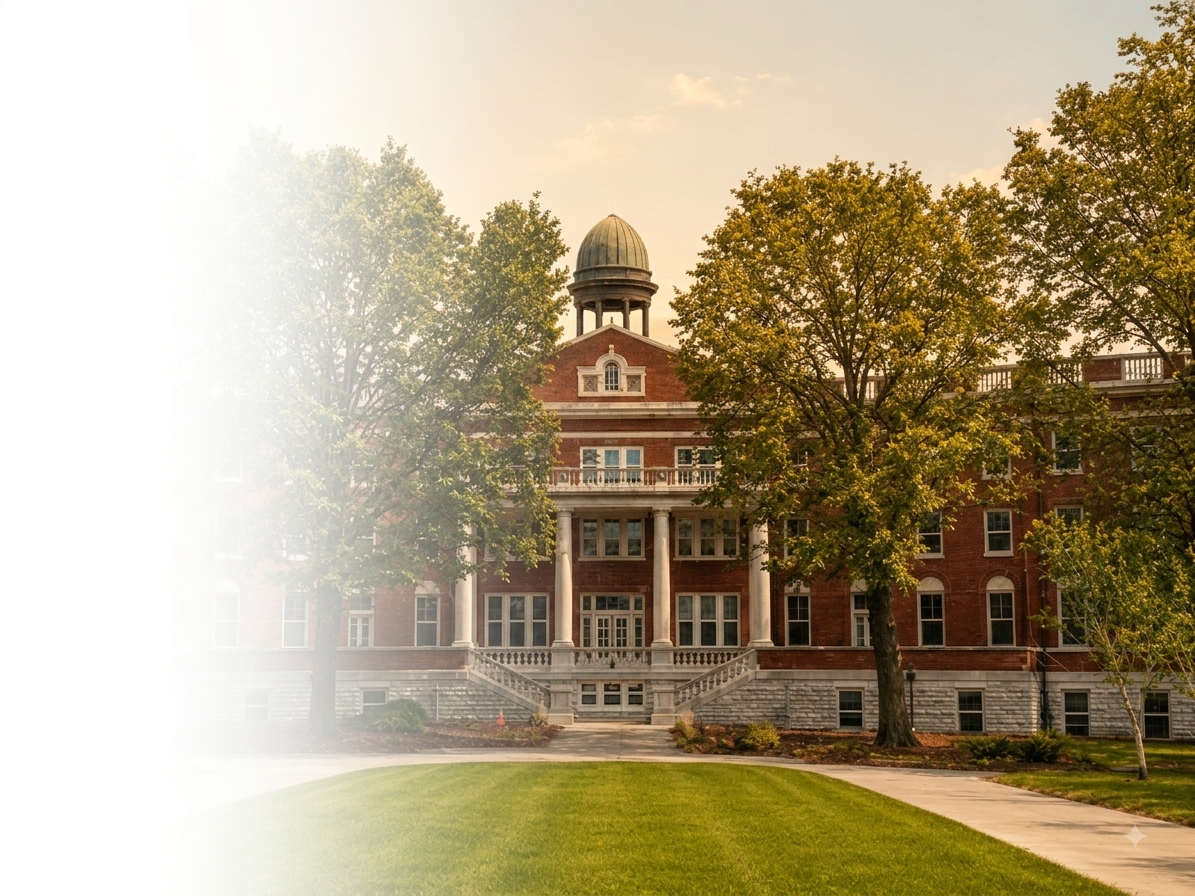 Behavioral healthcare campus surrounded by landscaped grounds