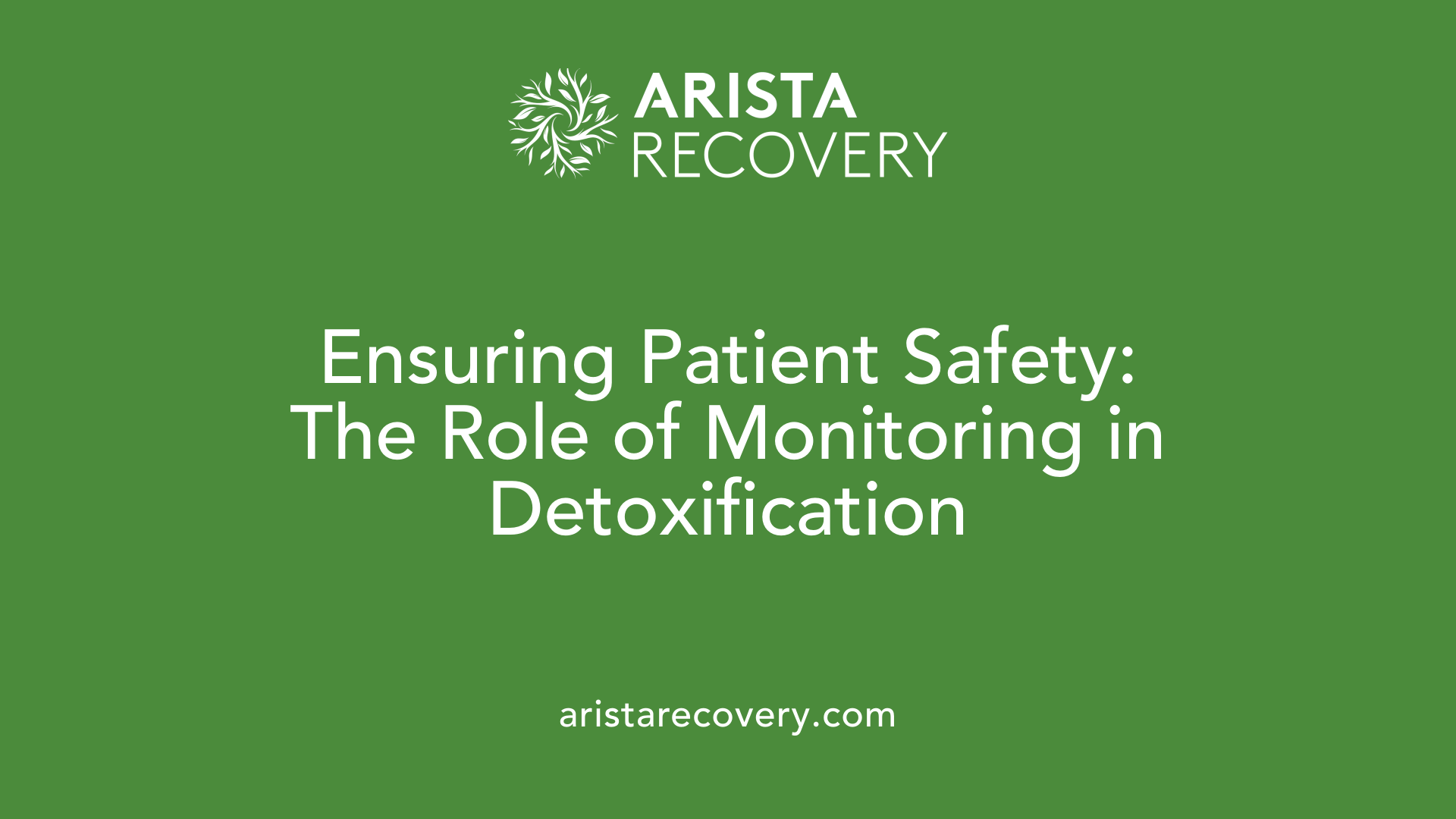 Ensuring Patient Safety: The Role of Monitoring in Detoxification