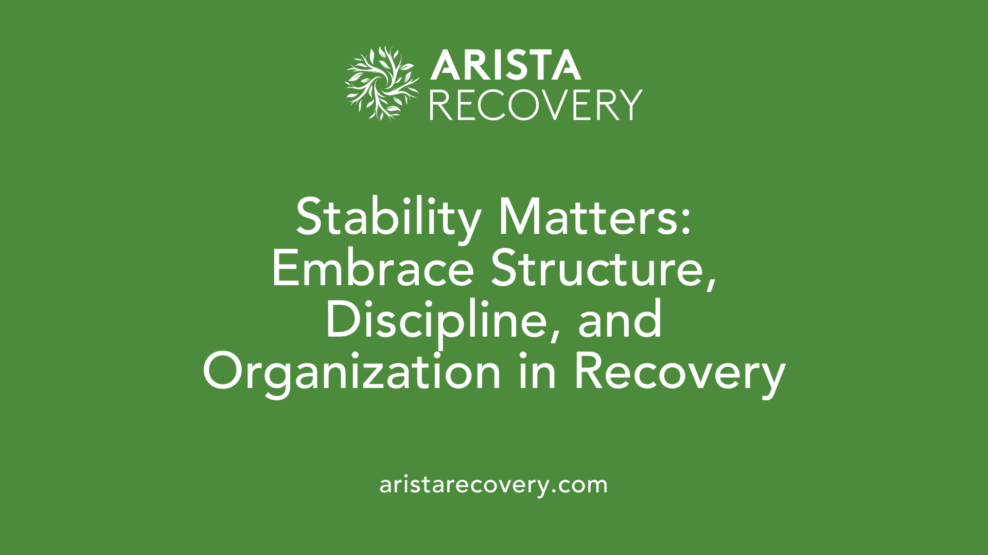 Stability Matters: Embrace Structure, Discipline, and Organization in Recovery