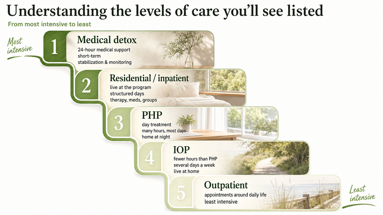 Turn the section's list of care levels into a clear step-down process visual so readers can orient themselves before calls