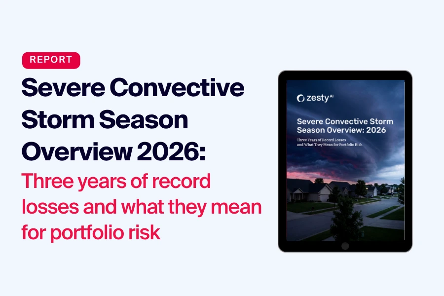 After three record SCS years ($66B, $59B, $51B), property-level segmentation — not territory — drives portfolio performance. ZestyAI's 2026 SCS executive briefing.