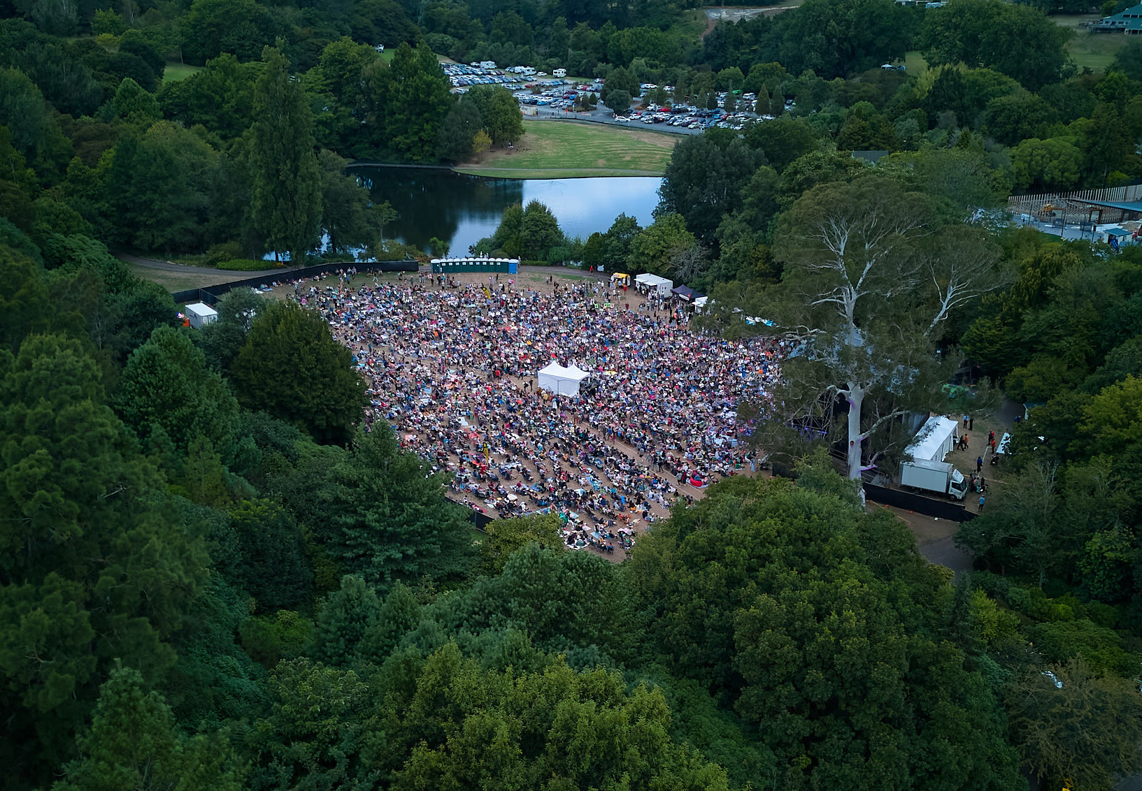 Large event with lots of people at a park