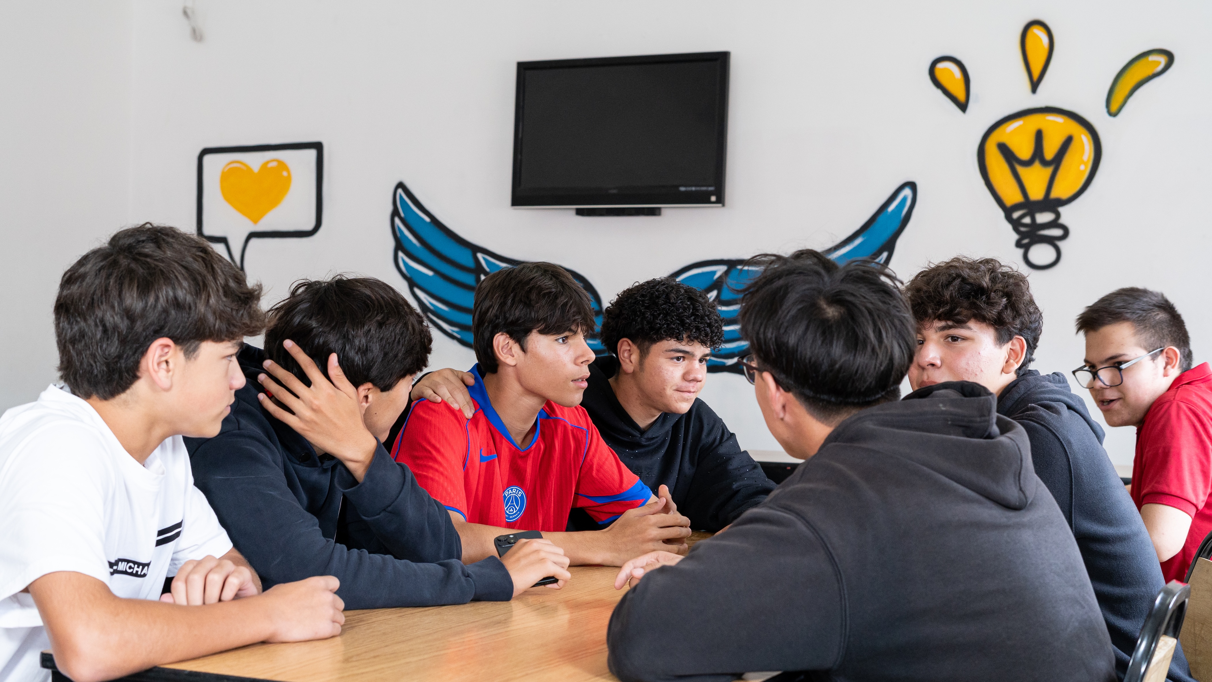 image of drumming class in session