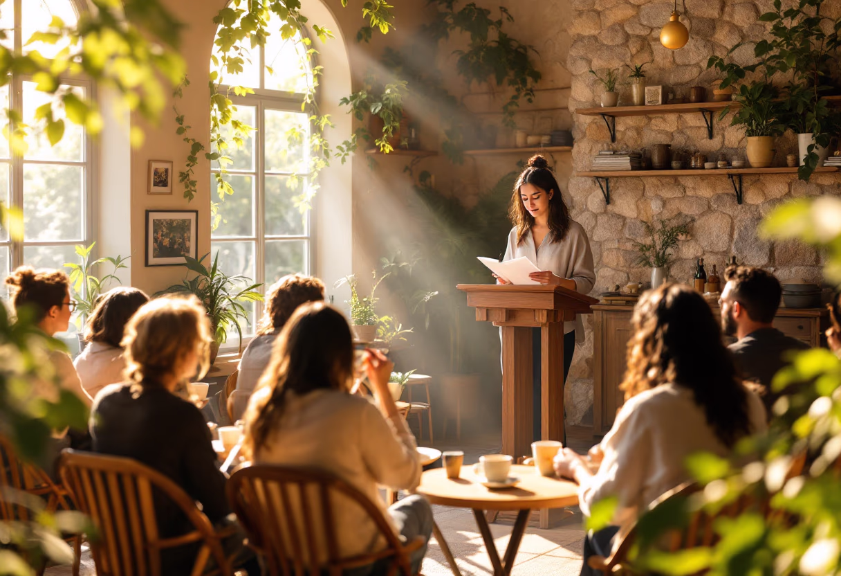 image of event at cafe