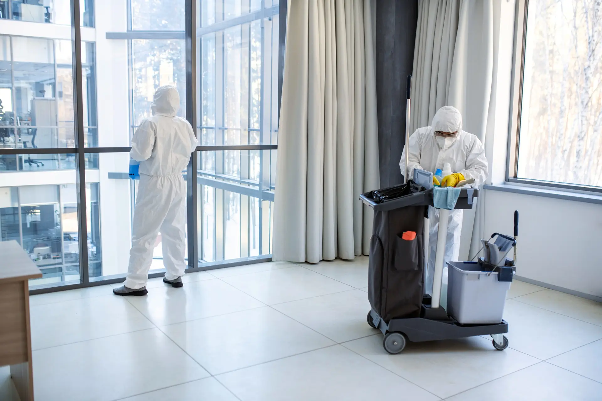 cleaning office