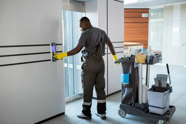 cleaning office