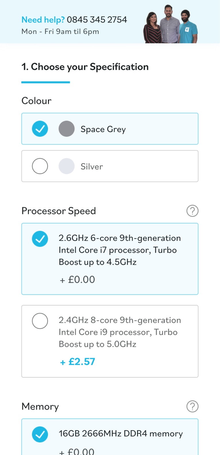 Customise Specifications