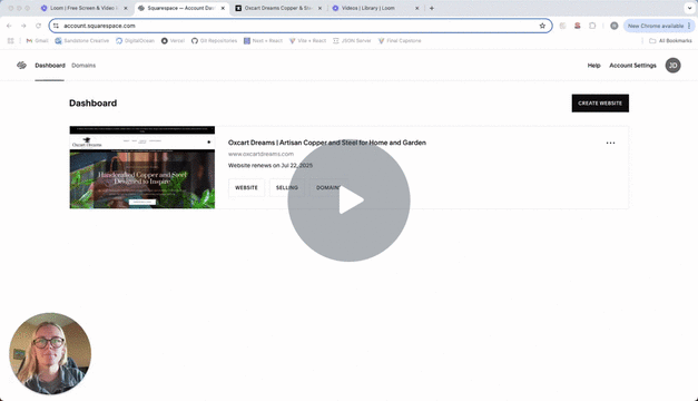 Managing an order on a squarespace site.