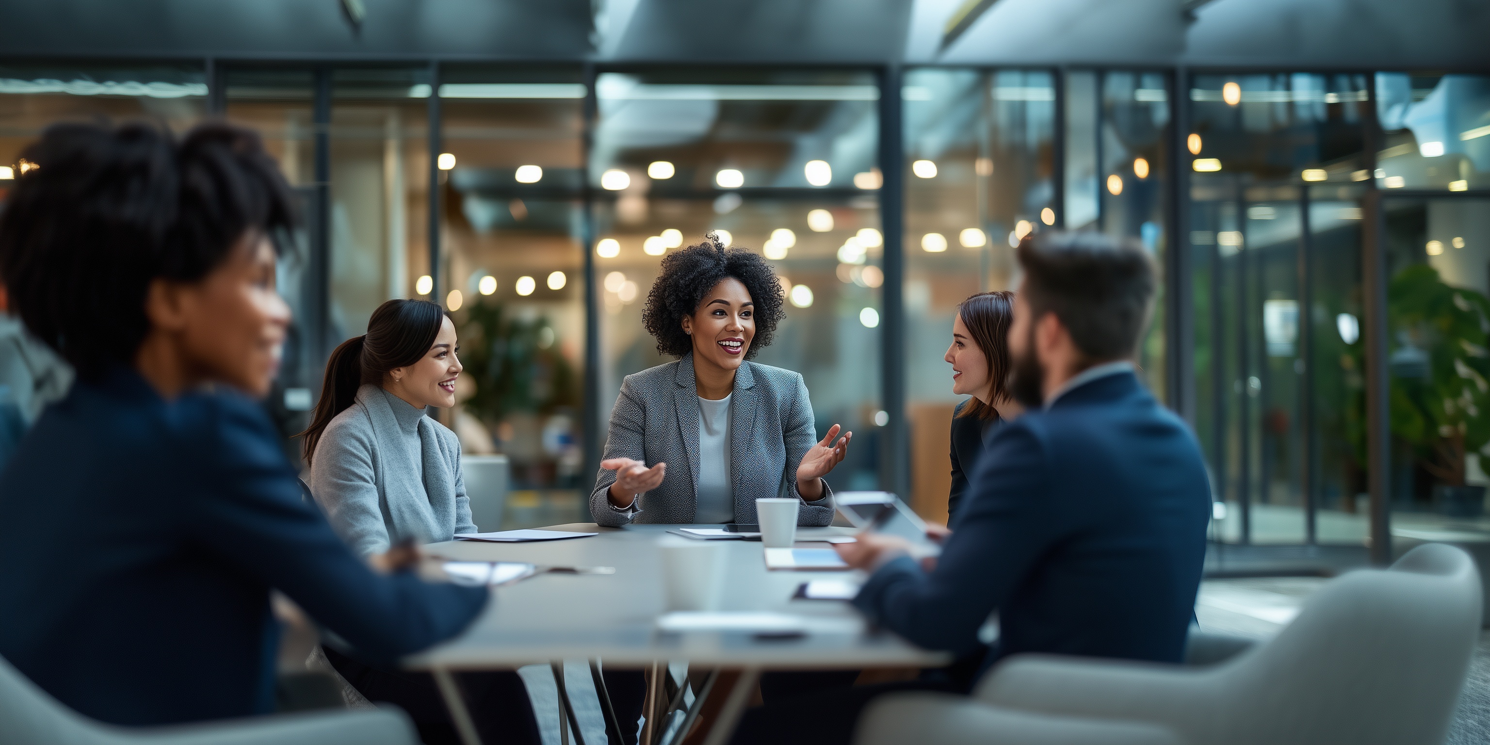 Women at a conference table