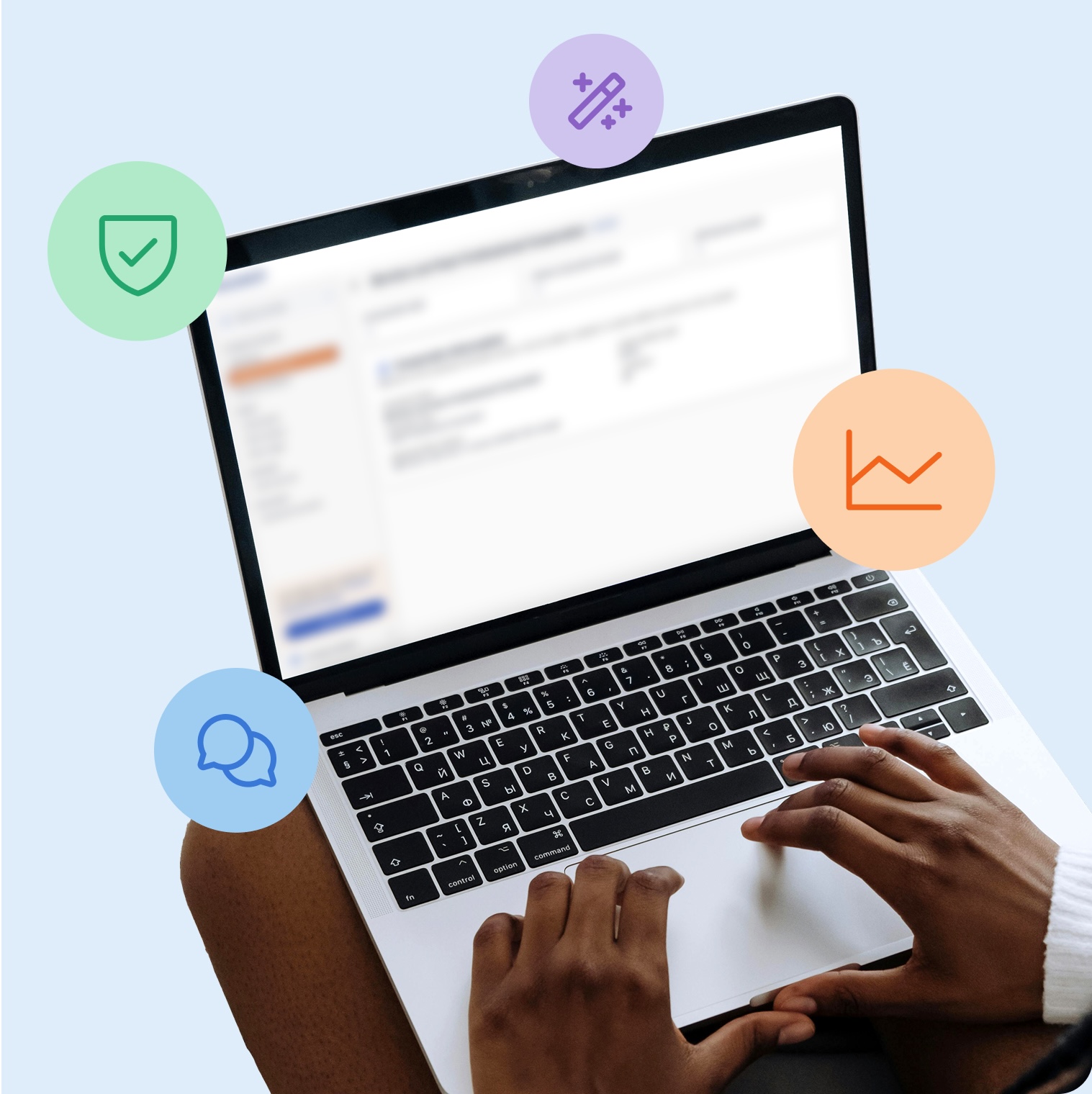 Laptop mockup showcasing SkyLaunch’s online incorporation platform design highlighting company values.