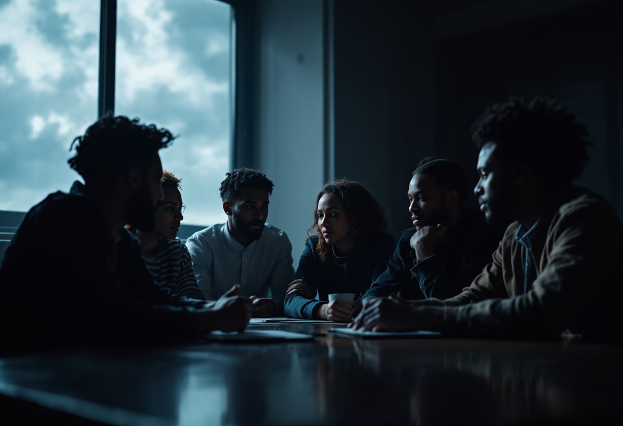 image of team discussion (for a hr tech)