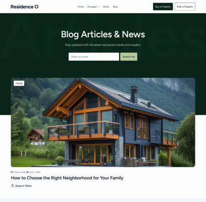 Blog V3 - Residence O - A Scaleable Real Estate Webflow Template