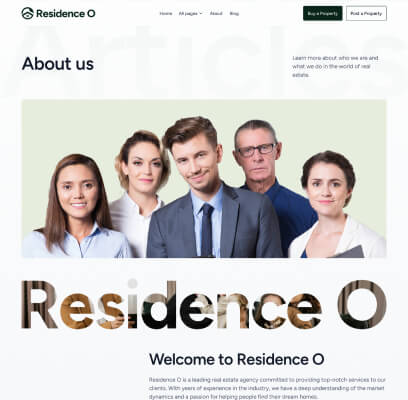 Thumb About Us - Residence O - A Scaleable Real Estate Webflow Template