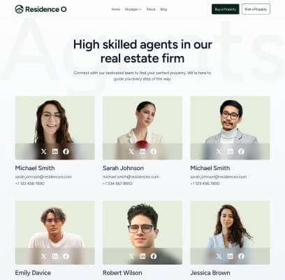 Thumb Agents - Residence O - A Scaleable Real Estate Webflow Template