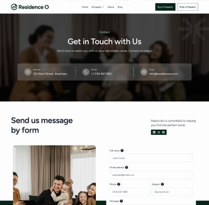 Thumb Contact Us V1 - Residence O - A Scaleable Real Estate Webflow Template
