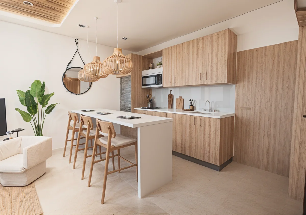 A bottom-left view of a Kitchen & dining room table featuring furniture and interior design.