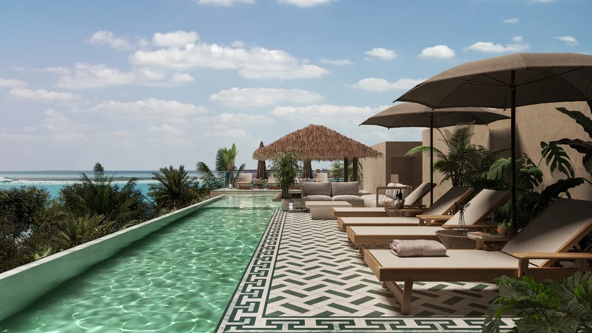 Image of a Rooftop Terrace, featuring Infinity Pool and Ocean View.