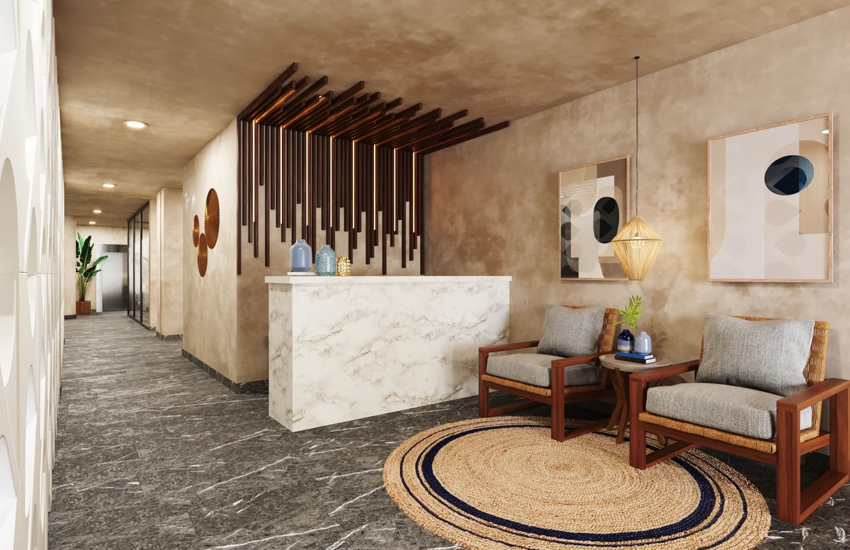 Image of Lobby at Nala, featuring Modern Lobby, Reception Desk.