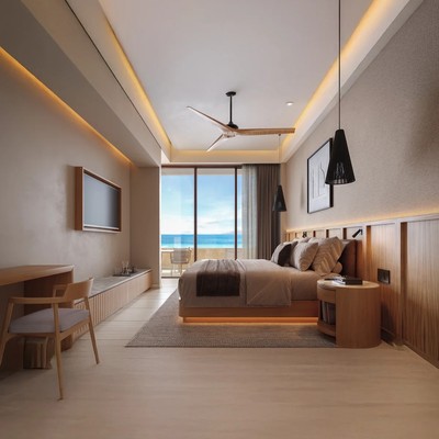 A middle-right view of a Bed.