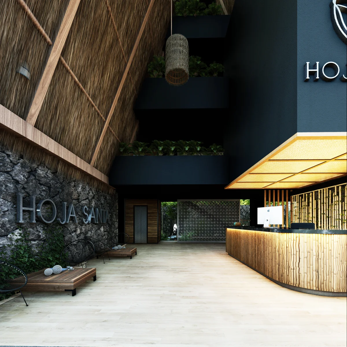 Image of Lobby at Hoja Santa, featuring Luxury Lobby, Reception Area.