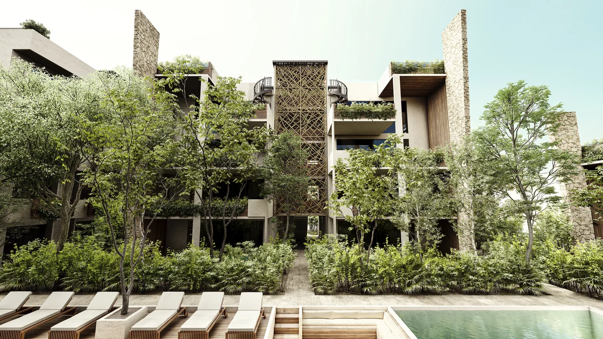 Image of Swimming Pool at Baikal, featuring Modern Architecture, Luxury Apartments.