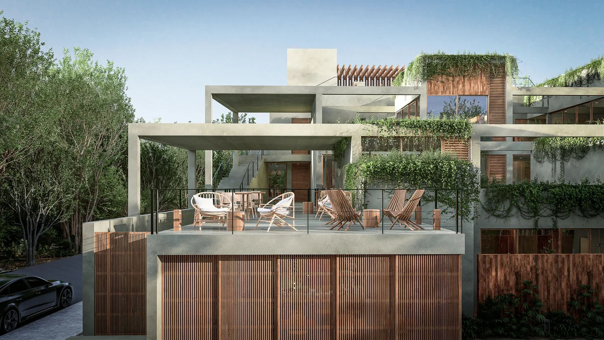 Image of Lounge at Tanah, featuring Modern Architecture, Concrete Facade.