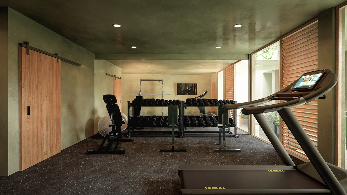 Image of Gym at Tanah, featuring Fitness Center, On-site Gym.