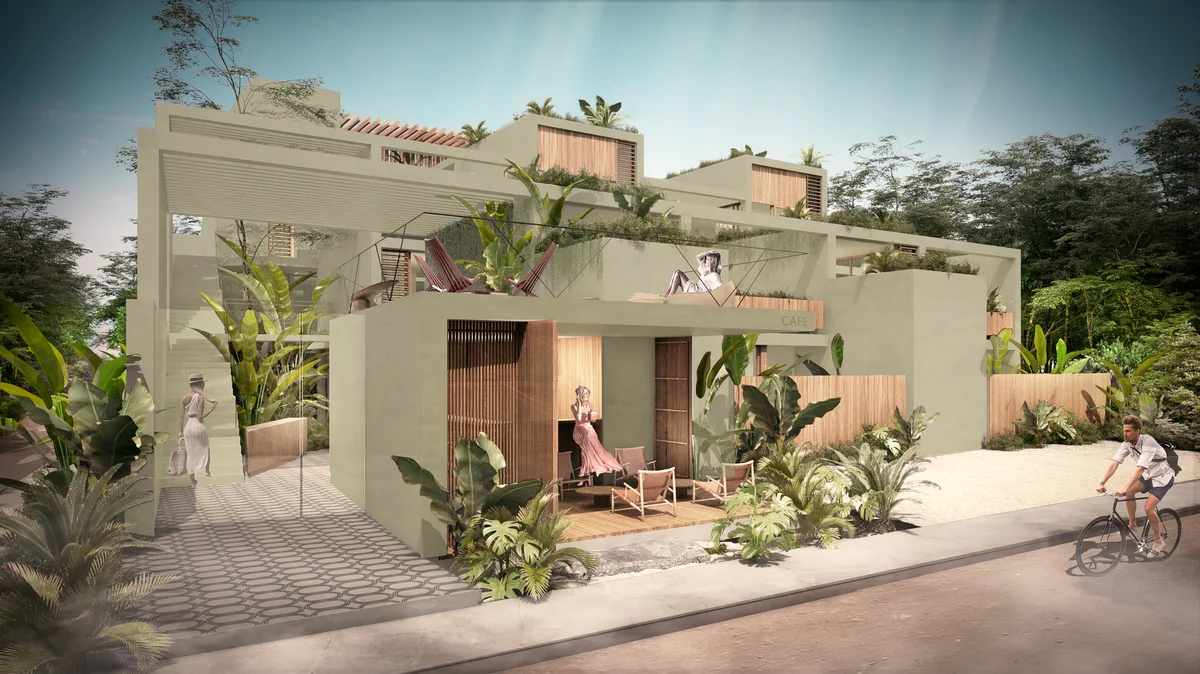 Image of Rooftop Terrace at Tanah, featuring Architectural Rendering, Modern Architecture.
