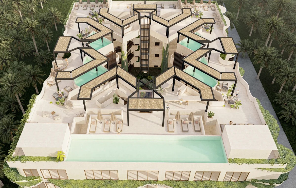 Image of Swimming Pool at Ixchel, featuring Architectural Rendering, Luxury Resort.